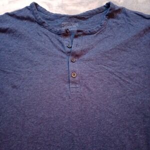 Patagonia Daily Henley Shirt Men XXL 2XL Navy‎ Blue Organic Cotton Long Sleeve